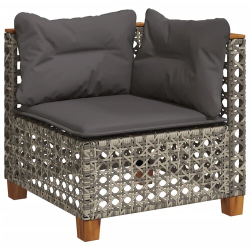  10-dijelni set vrtnih sofa od poliratana s jastucima sivi Siva 55 x 55 x 36 cm Slike
