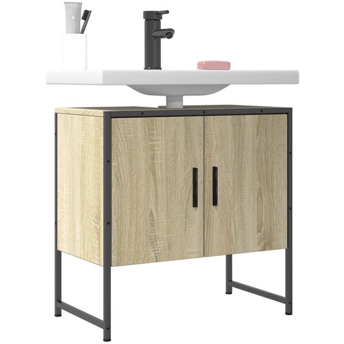  The Living Store Omarica za umivalnik sonoma hrast 60x33x60 cm inženirski les - Kopalniška Omarica Za Umivalnik, (21442651) Cene