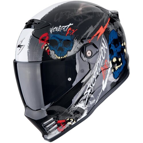 Scorpion Covert-fx skullz black-grey-red kaciga Cene