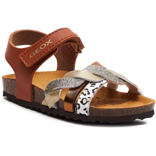 Geox Sandali J Adriel Girl J458MB 054AJ C6N2U M Cognac/Platinum