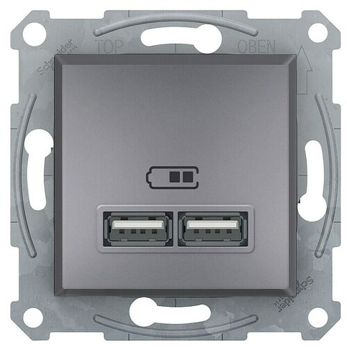 Schneider Electric Asfora Zidna utičnica s USB utorom (Siva, Podžbukna montaža, Plastika) Slike