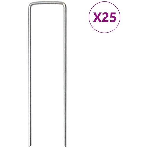 vidaXL Klinovi za tlo U-oblika 25 kom 15 x 3,5 cm od pocinčanog čelika Cijene