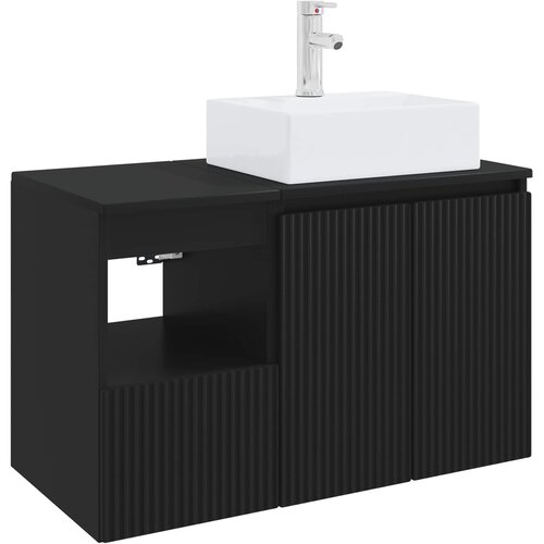  Set namje&amp;scaron;taja za kupaonicu 2 kom. Crna Konstruirano drvo 49,5 x 41 x 79,5 cm Slike