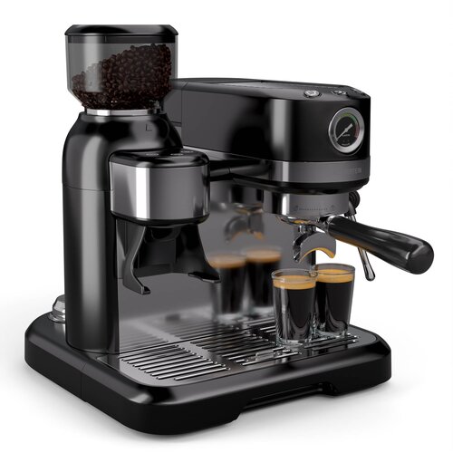 Klarstein Bella Café Ročni aparat za kavo | Vintage | mlinček | 19 barov | Penilec mleka | Manometer | 1150 W Cene