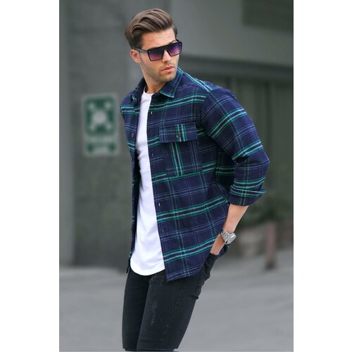 Madmext Men's Green Plaid Lumberjack Shirt 6723 Cene