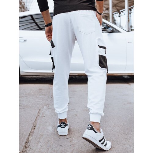 DStreet Men's White Cargo Sweatpants Cene