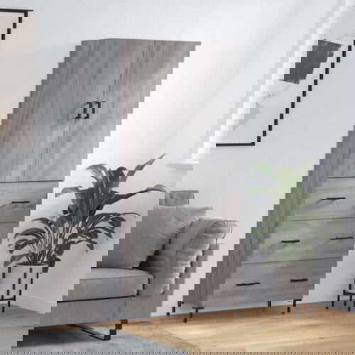 vidaXL Visoka komoda siva sonoma 69,5x34x180 cm inženirski les Cene