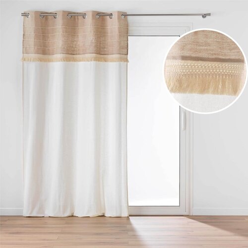 Douceur d int&amp;eacute;rieur Bela/rjava zavesa iz me&amp;scaron;anice jute 140x240 cm Cirrus &amp;ndash; Slike