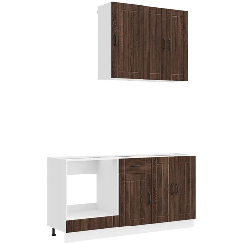  Kuhinjska jedinica LUCCA 5 pcs Smeđi hrast Konstruirano drvo Slike