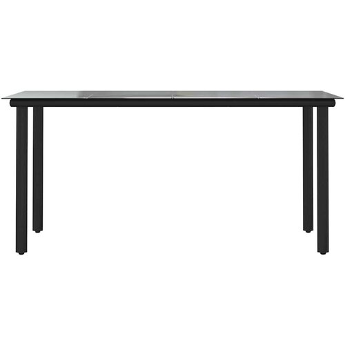  5-dijelni vrtni blagovaonski set s jastucima poliratan i staklo Siva 160 x 80 x 74 cm Slike