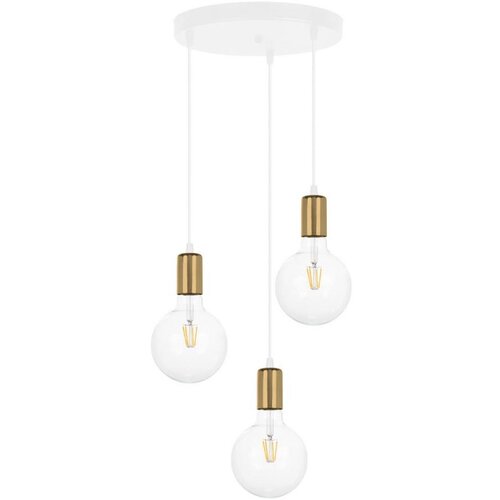  Okrugli luster na sajli MIROS 3xE27/60W/230V, beli/zlatni Cene
