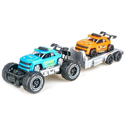  Set 2 trkačka automobila i prikolica Cene