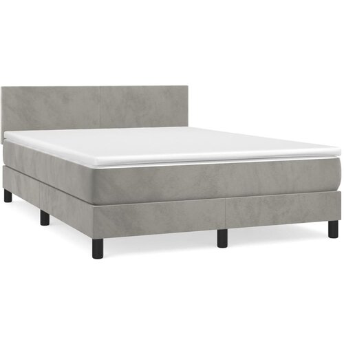 Maison Chic Box spring postelja - Vzmetna postelja z vzmetnico svetlo siv 140x190 cm žamet SL16300, (21895657) Cene