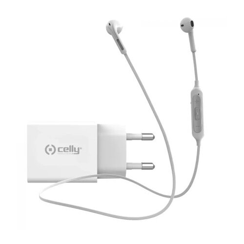 Celly punjač 18W USB-C + bluetooth slu&amp;scaron;alice bela ( 77024 ) Slike