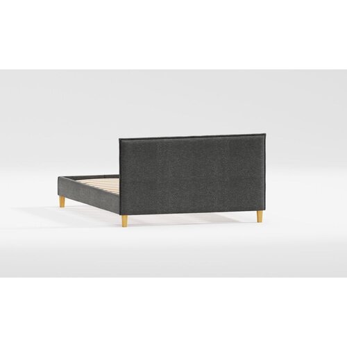 Ropez temno siva oblazinjena postelja z letvenim dnom 90x200 cm tina &amp;ndash; Slike