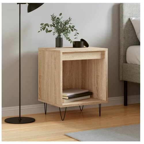 VidaXL Nočna omarica sonoma hrast 40x35x50 cm inženirski les Slike