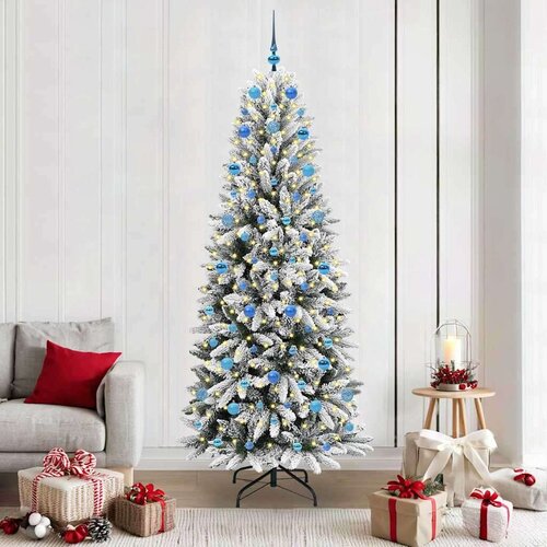 vidaXL Umjetno božićno drvce s stalakom Bijelo 78 x 78 x 210 cm Cijene