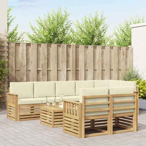  Set vanjskih sofa 8 pcs Bijela i krem 59 x 59 x 37 cm Poliester Cijene