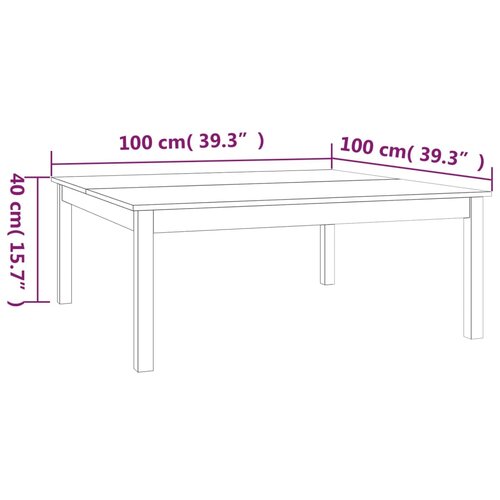  Stolić za kavu bijeli 100x100x40 cm od masivne borovine Slike
