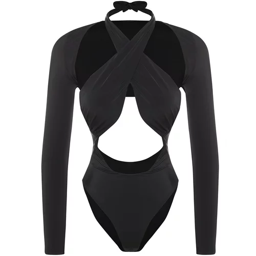 Trendyol Black Cut Out Detailed Swimsuit