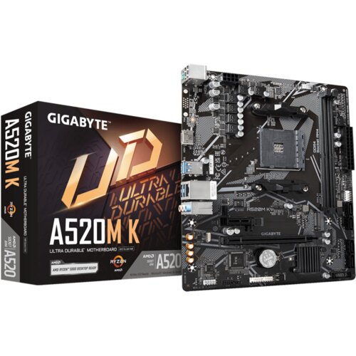 Gigabyte MB [A520M K V2 G10]AM4; 2xDDR4;M.2; 4xSATA; 6xUSBVGA, HDMI; mATX; Cijene