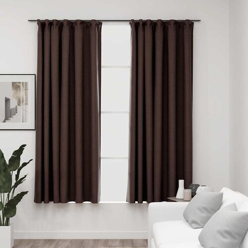 Furnova Zatemnitvene zavese z obešali 2 kosa taupe 140x175 cm, (21917697) Cene