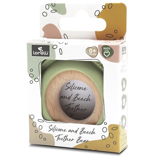 Lorelli SILIKONSKO DRVENA GLODALICA ZA BEBE BEAR - FRESH GREEN Slike
