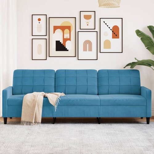 vidaXL Kavč trosed moder 210 cm žamet Cene
