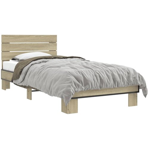 vidaXL Okvir za krevet boja hrasta 90x200 cm konstruirano drvo i metal Cene