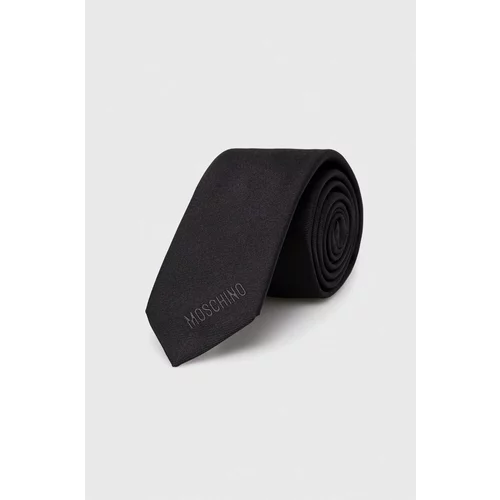 Moschino Svilena kravata črna barva