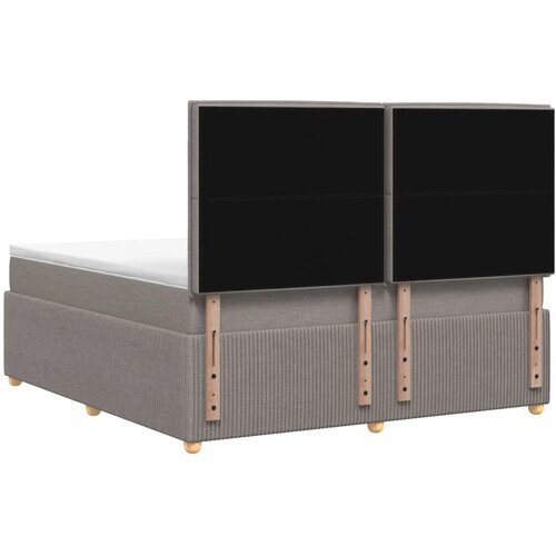  Boxspring krevet s madracem Sivosmeđa 180 x 200 cm Tkanina - Sivosmeđa 180 x 200 cm Dizajn linija Slike