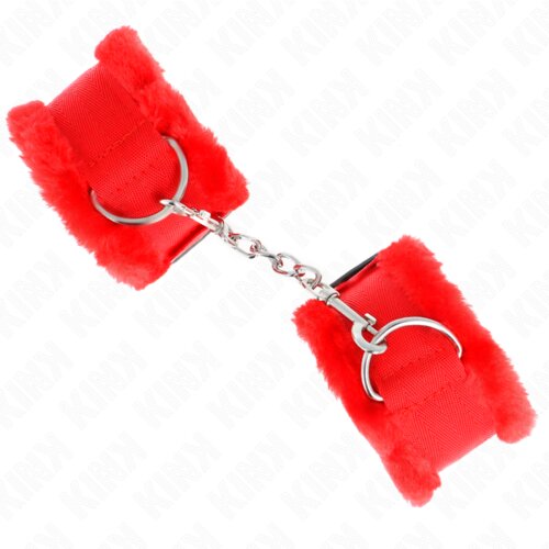 Kink Okovi Za Zapestje Fur Lined Red Slike