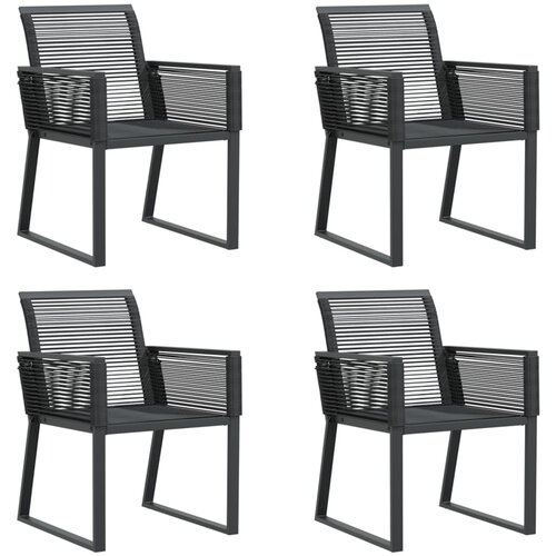 Maison Chic Vrtni stoli - Stol za vrt 4 kosi črn poli ratan JS1534, (21878566) Slike