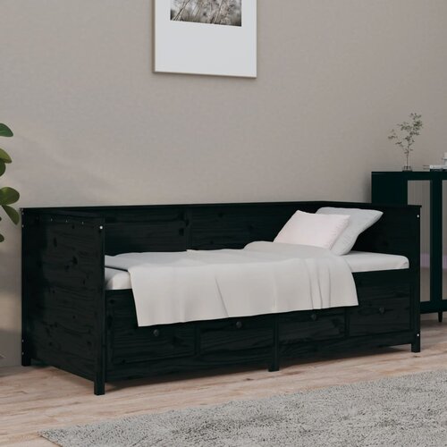  Dnevni ležaj crni 90 x 190 cm od masivne borovine Cene