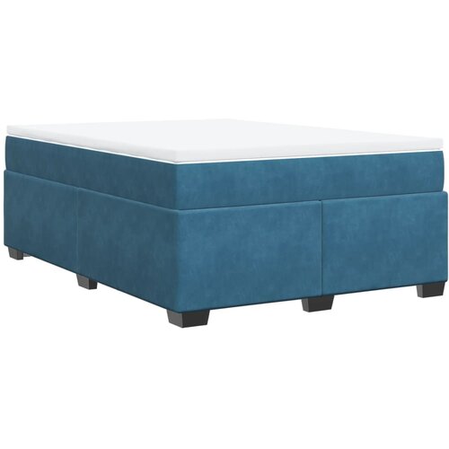 vidaXL Box spring postelja z vzmetnico temno modra 160x200 cm žamet, (21305132) Cene