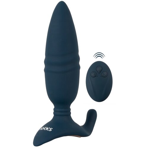 Anos RC Thrusting Butt Plug with Vibration Black Cene