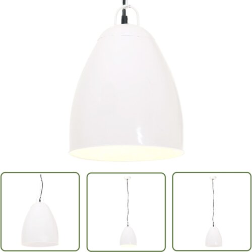  The Living Store Industrijska viseča svetilka 25 W bela okrogla 32 cm E27 - Viseča Svetilka, (21745111) Slike
