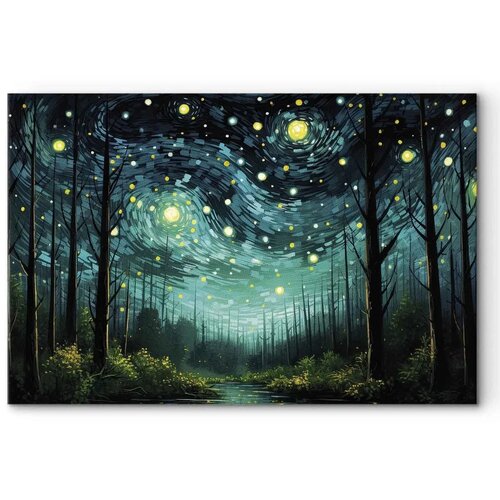  XXL slika - Starry night - a modern version of Van Gogh\&amp;#039;s night sky 130x87 Slike