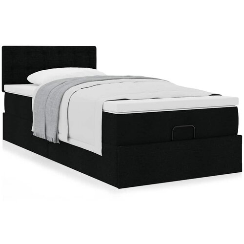vidaXL Otomanski okvir kreveta s madraca crni 90x200cm od tkanine Cene