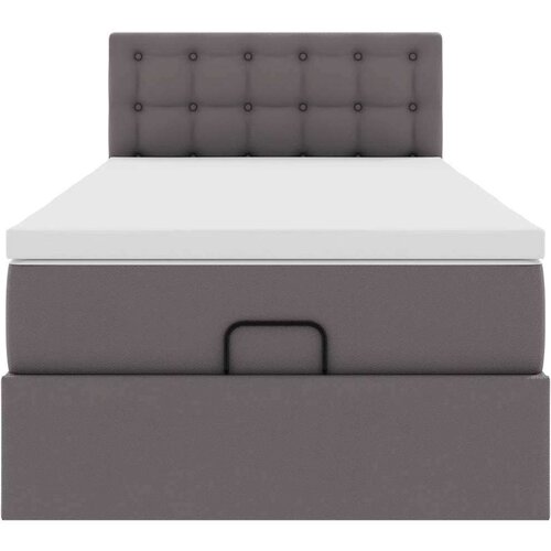 VidaXL Otomanski okvir kreveta s madracem sivi 90x190cm umjetna koža Slike