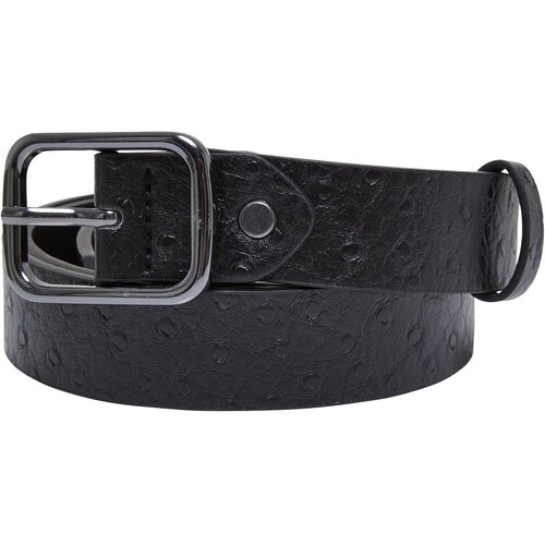 Urban Classics Accessoires Ostrich Synthetic Leather Belt black/gunmetal Slike