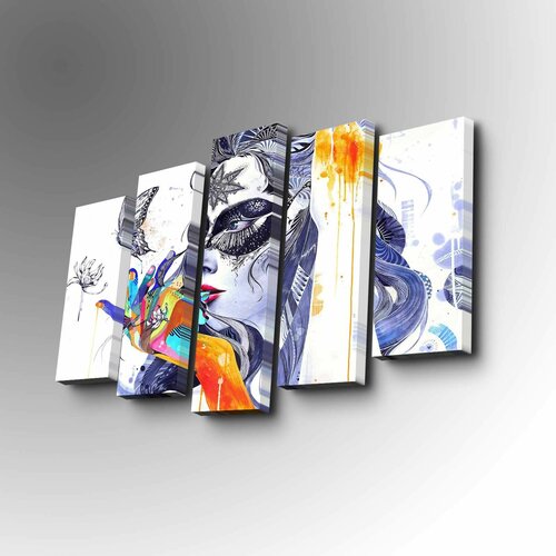Wallity 5Pabswc-03 multicolor decorative canvas painting (5 pieces) Slike