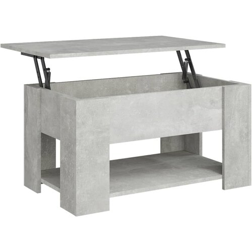 Maison Chic Klubska mizica - kavna mizica - Nizka mizica betonsko siva 79x49x41 cm inženirski les, (21754908) Cene
