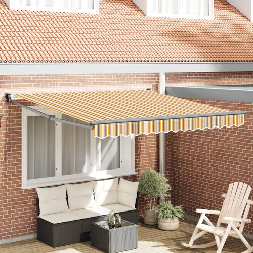 vidaXL Ročna zložna tenda večbarvne črte 350x250 cm Cene