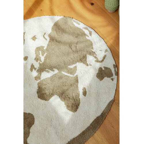 Lorena Canals Zeleni/krem periv/ručno rađen pamučan dječji tepih &amp;oslash;120 cm World Map &amp;ndash; Slike