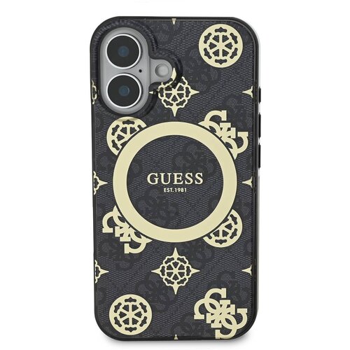 Guess Hrbtni ovitek za iPhone 16 z vzorcem pivonke 4G MagSafe, ?rna, (21749441) Cene