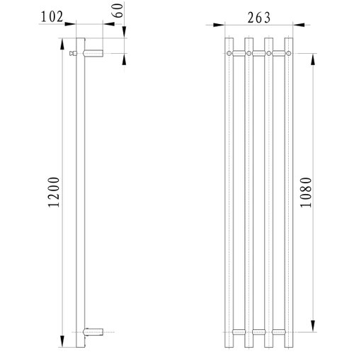 Sapho električni su&amp;scaron;ač pe&amp;scaron;kira papinado 85W 120x26 cm sjajni hrom desna Slike