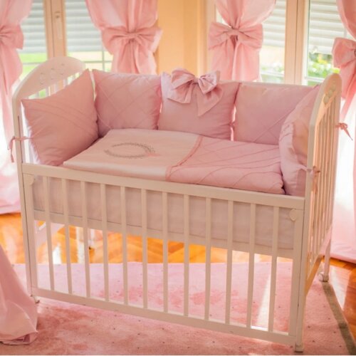 Baby Textil textil komplet posteljina za krevetac Royal, Roze Cene