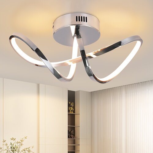 Nettlife stropna svetilka za spalnico in dnevno sobo: 12W moderna, kromiran design, 3000K toplo bela LED za kuhinjo, hodnik, (22110647) Cene