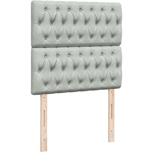 VidaXL Okvir kreveta s madracima svijetlosivi 90x200cm bar&amp;scaron;unasti Slike